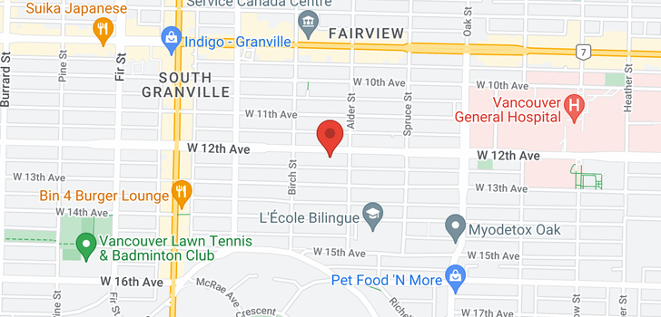 map of 1230 W 12TH AVENUE